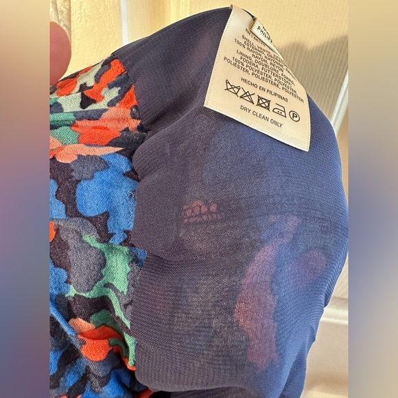 ELEVENSES Anthropologie Sz 2 “Coral Floral” Beautiful Blue Lined Pull-On Silky - Picture 13 of 13